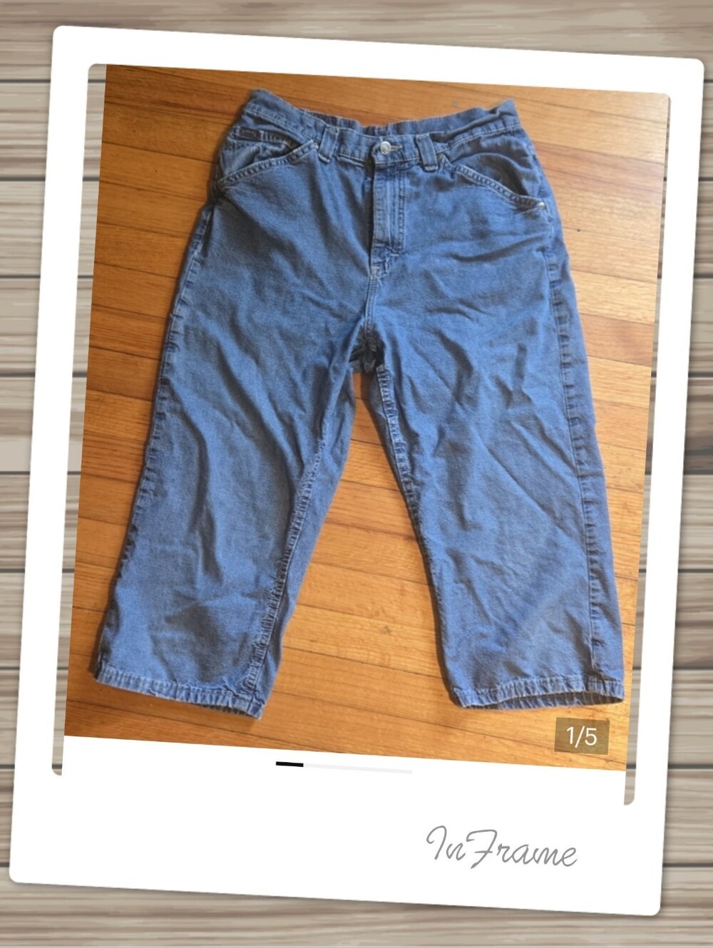Riders by Lee Women's Cropped Relaxed Blue Denim Jeans 32 Waist 20 Inseam